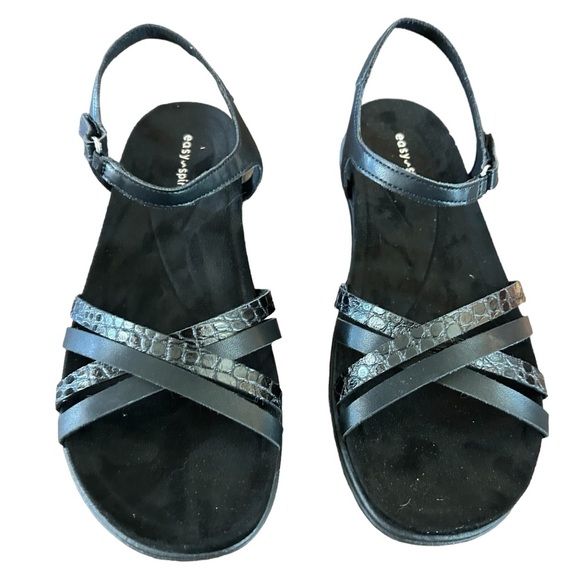 Easy Spirit Dottle Flat Ankle Strap Sandals Size 8 - Picture 1 of 10